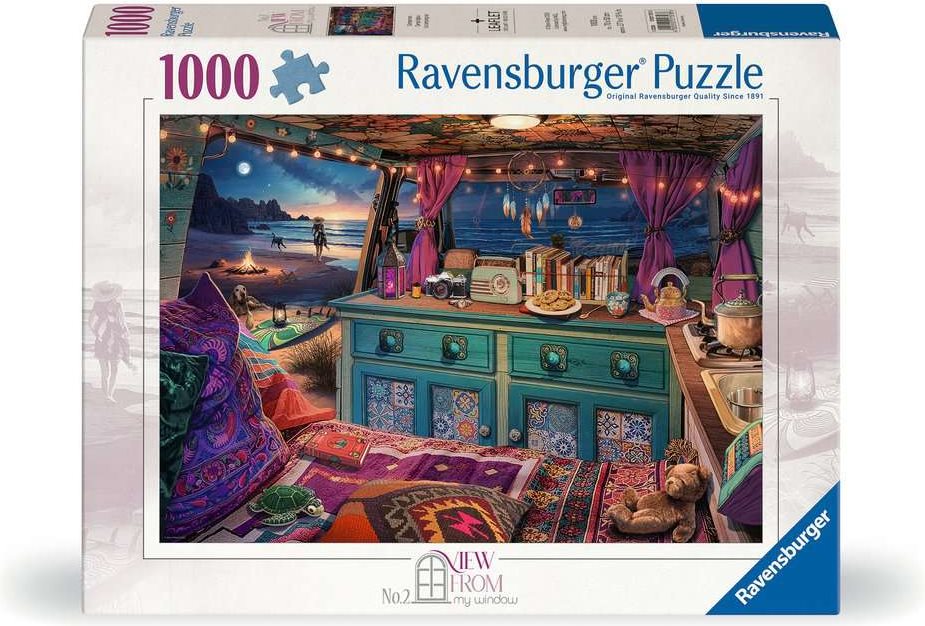 Puzzle Ravensburger 1000 dílků Výhled z okna č. 2 - Obytná dodávka