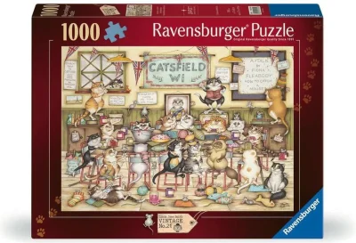 Puzzle Ravensburger 1000 dílků Vintage č. 21 - Crazy Cats ... v dámském klubu