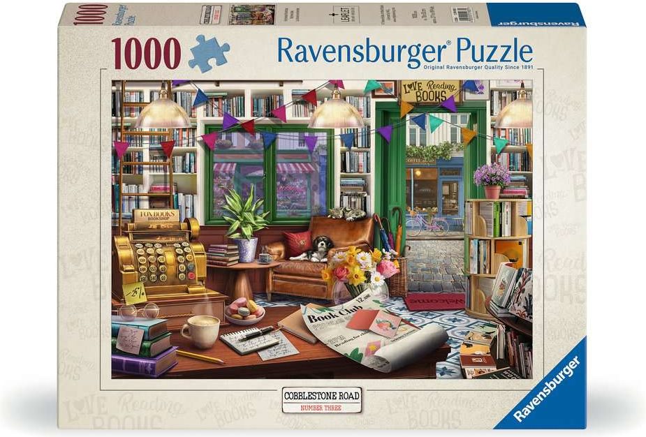 Puzzle Ravensburger 1000 dílků Knihkupectví Cobblestone Road č.3