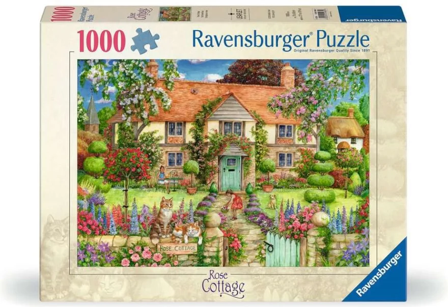 Puzzle Ravensburger 1000 dílků Chaloupka s růžemi