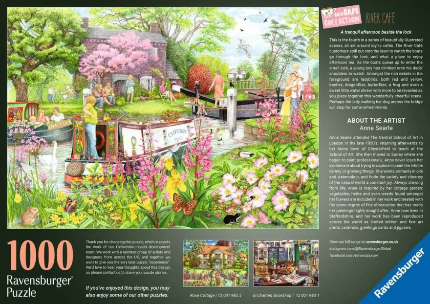 Puzzle Ravensburger 1000 dílků Cosy Café č. 4 - Kavárna na řece