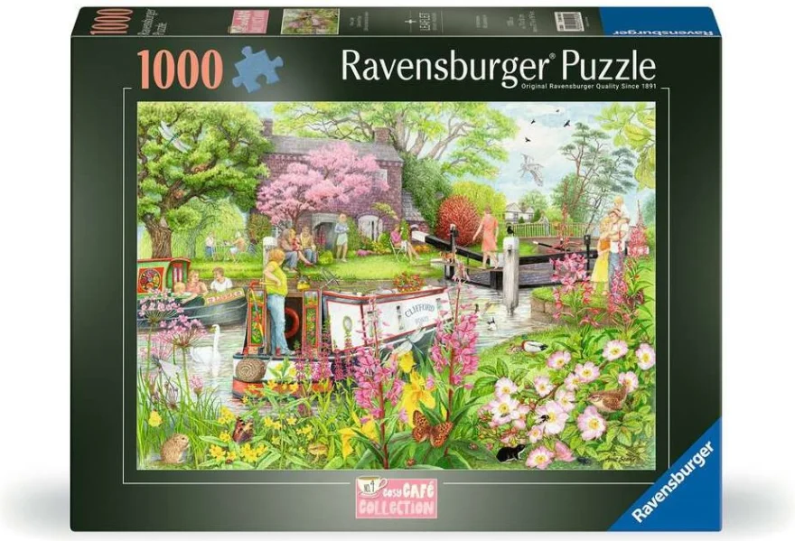 Puzzle Ravensburger 1000 dílků Cosy Café č. 4 - Kavárna na řece