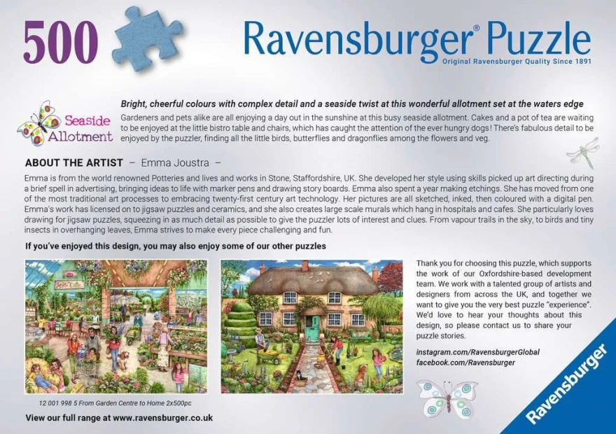 Puzzle Ravensburger 500 dílků Zahrádkářská osada u moře