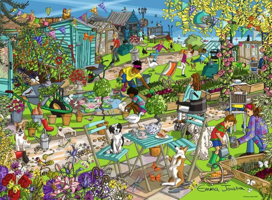Puzzle Ravensburger 500 dílků Zahrádkářská osada u moře