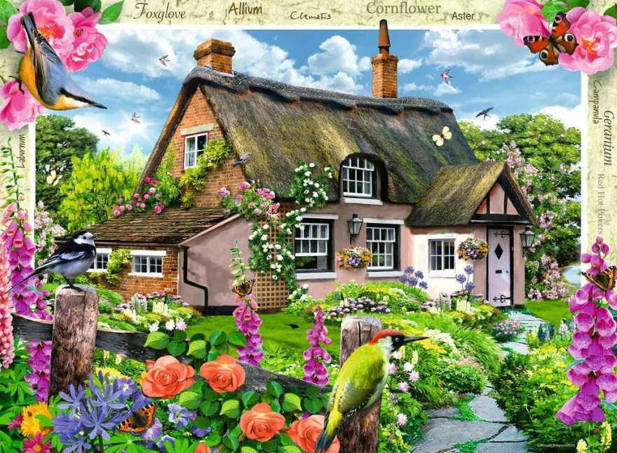 Puzzle Ravensburger 4x500 dílků Happy Days č. 10 - Venkovské zahrady