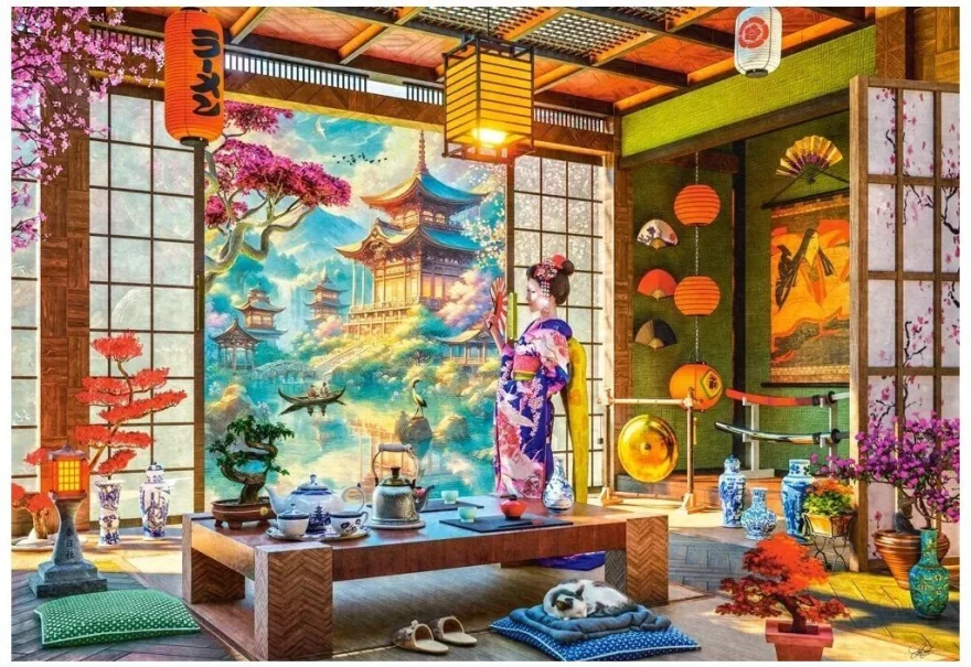 Puzzle Castorland 1000 dílků Japonský čajový pokoj