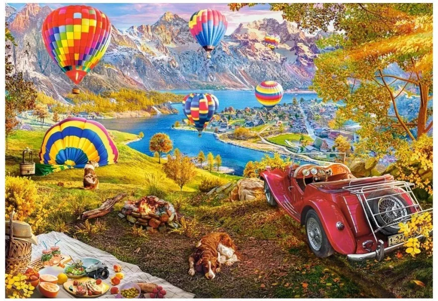 Puzzle Castorland 1000 dílků Údolí horkovzdušných balónů