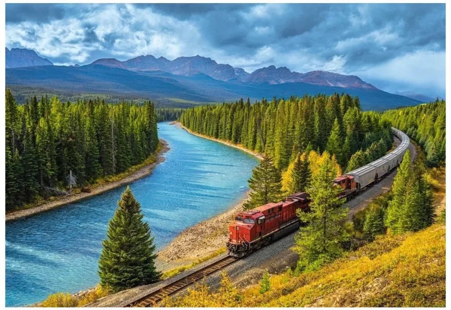 Puzzle Castorland 1000 dílků Vlak v národním parku Banff