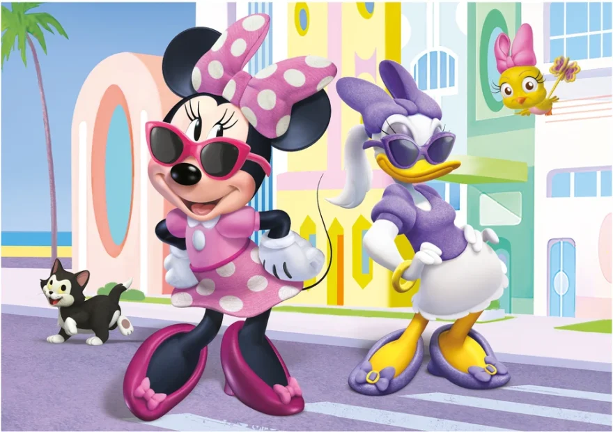 Puzzle pro děti Dino 100 XL dílků Minnie a Daisy ve městě