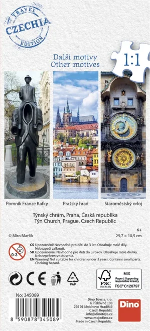 Vertikální puzzle Dino 75 dílků Travel Czechia: Týnský chrám