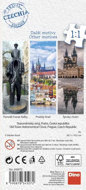 Vertikální puzzle Dino 75 dílků Travel Czechia: Staroměstský orloj
