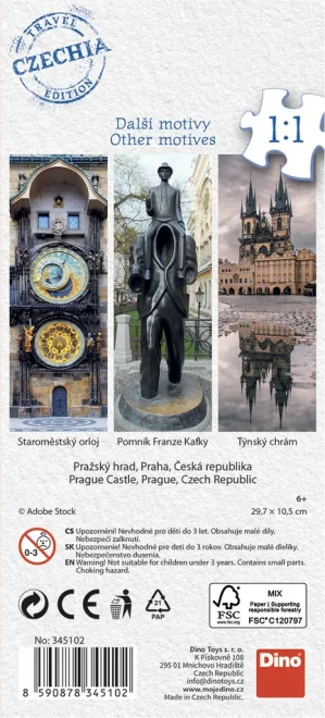 Vertikální puzzle Dino 75 dílků Travel Czechia: Pražský hrad