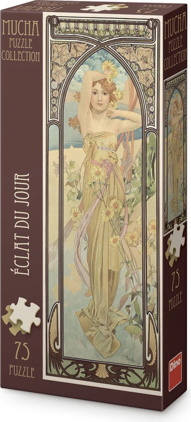Vertikální puzzle Dino 75 dílků Alfons Mucha – Záře dne