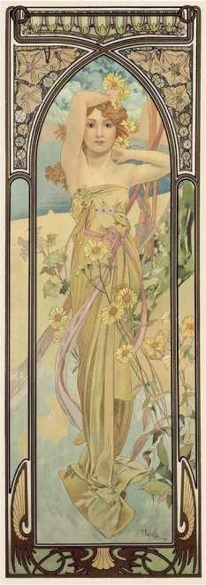 Vertikální puzzle Dino 75 dílků Alfons Mucha – Záře dne