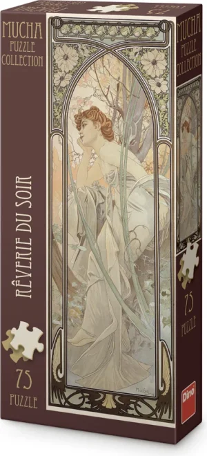 Vertikální puzzle Dino 75 dílků Alfons Mucha – Snění večera