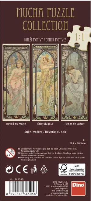 Vertikální puzzle Dino 75 dílků Alfons Mucha – Snění večera