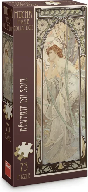 Vertikální puzzle Dino 75 dílků Alfons Mucha – Snění večera