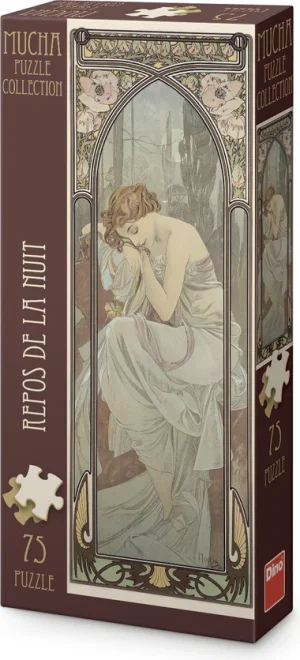 Vertikální puzzle Dino 75 dílků Alfons Mucha – Odpočinek noci