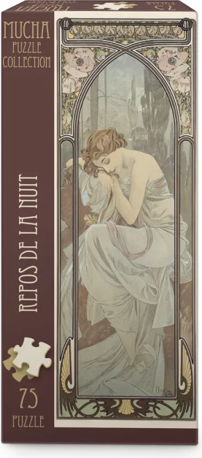 Vertikální puzzle Dino 75 dílků Alfons Mucha – Odpočinek noci