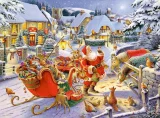 Puzzle Ravensburger 2x500 dílků Vánoční kolekce č. 1 - Vánoční trhy a Santova štědrovečerní večeře