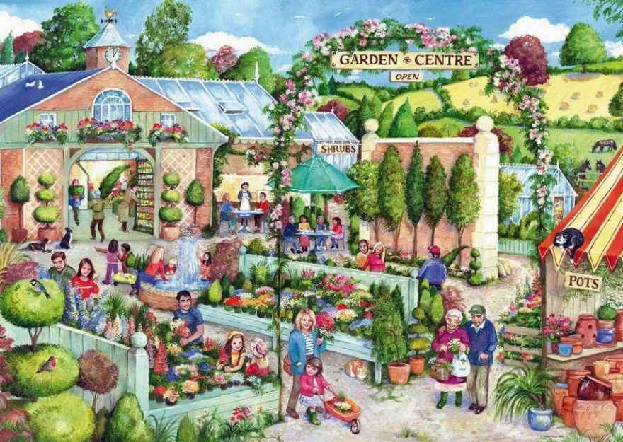 Puzzle Ravensburger 500 větších dílků Zahradní centrum v květu