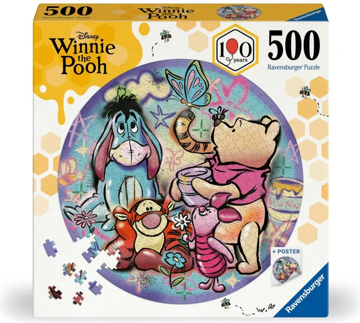 Kulaté puzzle Ravensburger 500 dílků Medvídek Pú