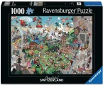 Puzzle Ravensburger 1000 dílků Krásné Švýcarsko: Obrázek plný příběhů