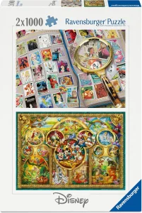 Puzzle sada 2v1 Ravensburger 2x1000 dílků Disney Album známek a Nejkrásnější pohádky