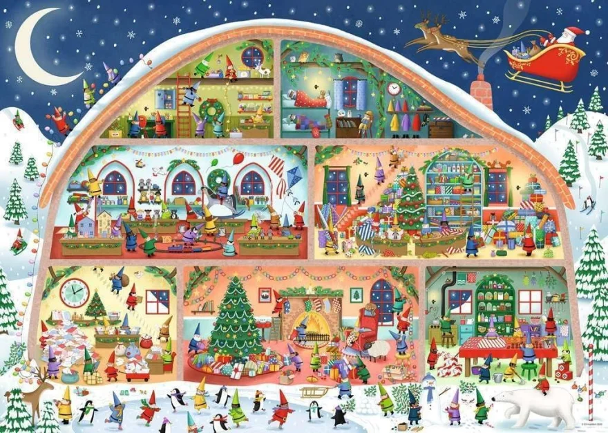 Puzzle Ravensburger 1000 dílků Santova dílna