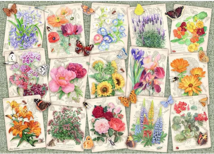 Puzzle Ravensburger 1000 dílků Oblíbené rostliny venkovských zahrad