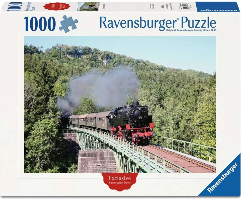 Puzzle Ravensburger 1000 dílků Železnice Sauschwänzlebahn, Německo