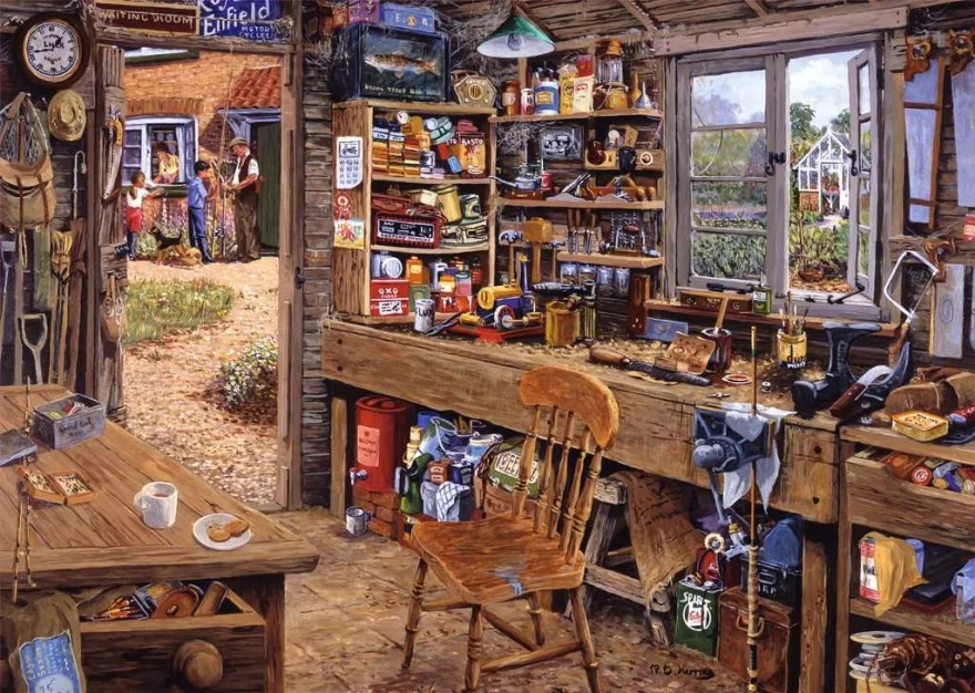 Puzzle Ravensburger 500 větších dílků Tátova kůlna
