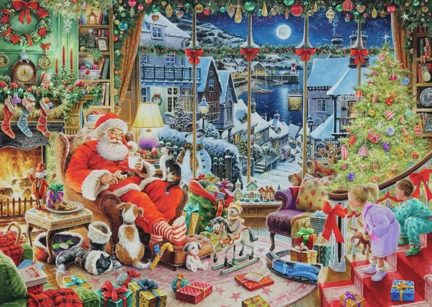 Puzzle Ravensburger 1000 dílků Christmas Limited Edition č. 30 - Santa si dává pauzu