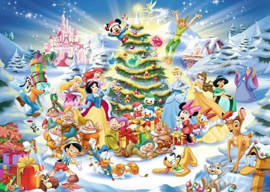 Puzzle Ravensburger 1000 dílků Vánoce u Disneyho