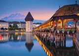 Puzzle Ravensburger 1000 dílků Krásné Švýcarsko: Kapličkový most, Lucern