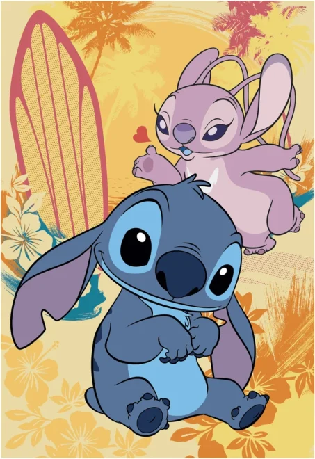 Puzzle pro děti Dino 24+48 dílků Zamilovaný Stitch 2v1