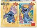 Puzzle pro děti Dino 24+48 dílků Zamilovaný Stitch 2v1