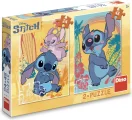 Puzzle pro děti Dino 24+48 dílků Zamilovaný Stitch 2v1