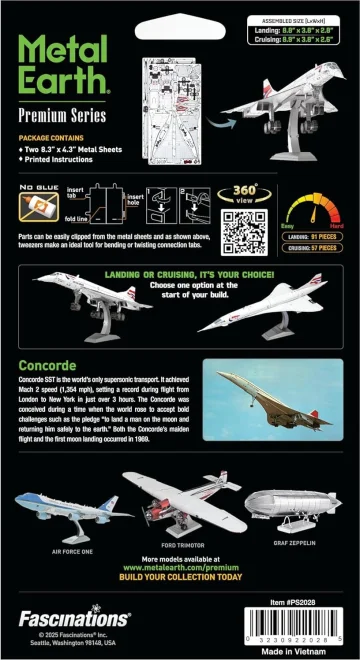 Kovové 3D puzzle Metal Earth  Premium Series - Concorde