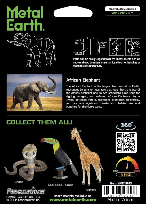 Kovové 3D puzzle Metal Earth  Slon africký