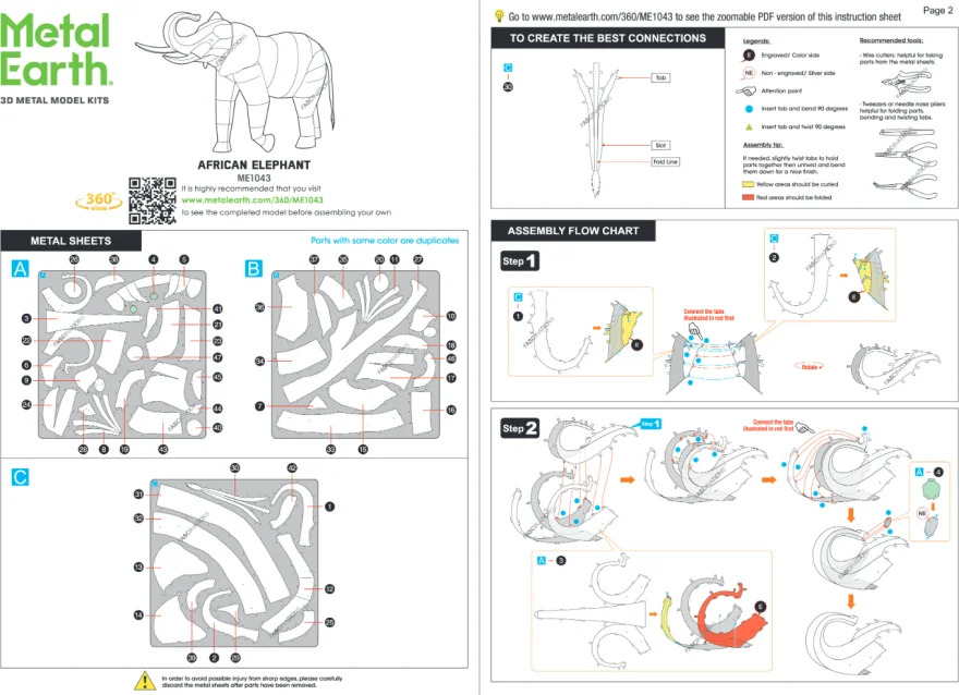 Kovové 3D puzzle Metal Earth  Slon africký