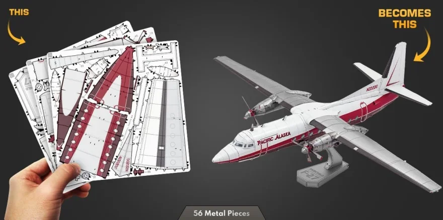 Kovové 3D puzzle Metal Earth  Letoun Fairchild F-27