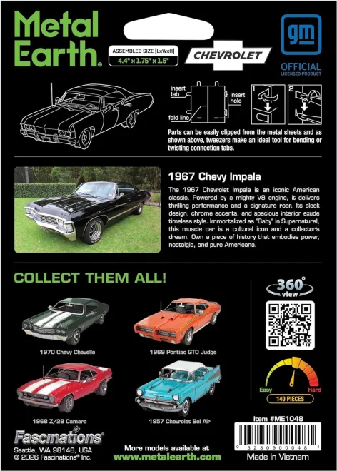 Kovové 3D puzzle Metal Earth  Chevrolet 1967 Chevy Impala