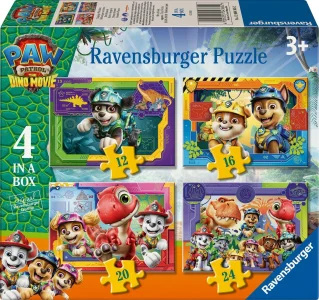 Puzzle pro děti Ravensburger sada 4v1 Tlapková patrola: Dinosauří film