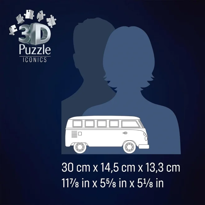 3D puzzle Ravensburger Iconics: Volkswagen T1 185 dílků
