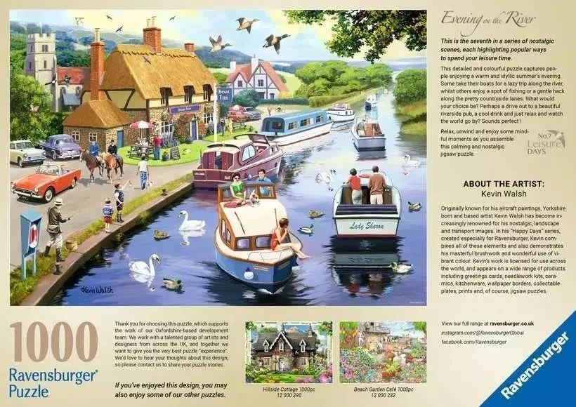 Puzzle Ravensburger 1000 dílků Leisure Days č. 7 - Večer na řece