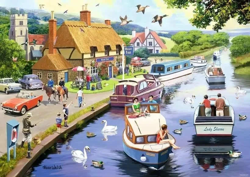 Puzzle Ravensburger 1000 dílků Leisure Days č. 7 - Večer na řece