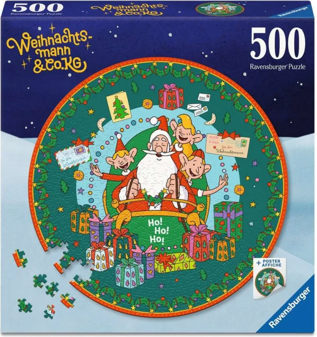 Kulaté puzzle Ravensburger 500 dílků Tajný svět Santa Clause - Weihnachtsmann & Co. KG