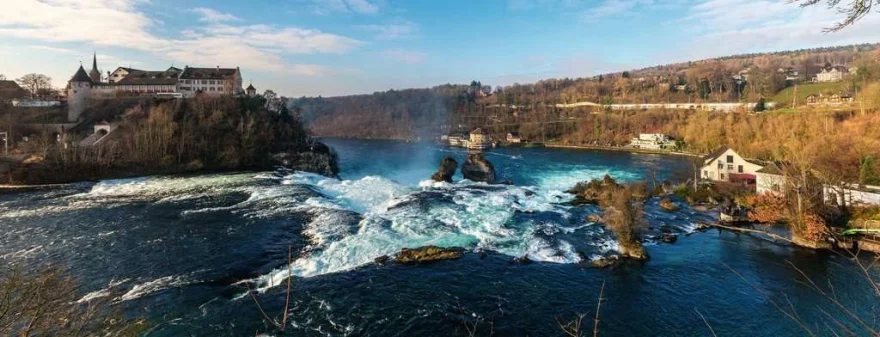 Panoramatické puzzle Ravensburger 1000 dílků Rýnské vodopády, Švýcarsko