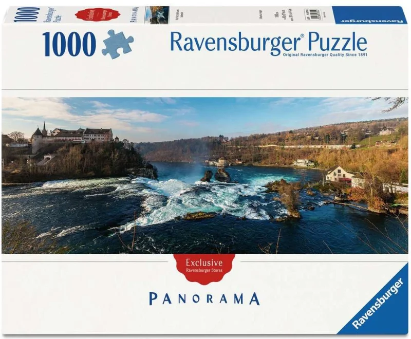 Panoramatické puzzle Ravensburger 1000 dílků Rýnské vodopády, Švýcarsko